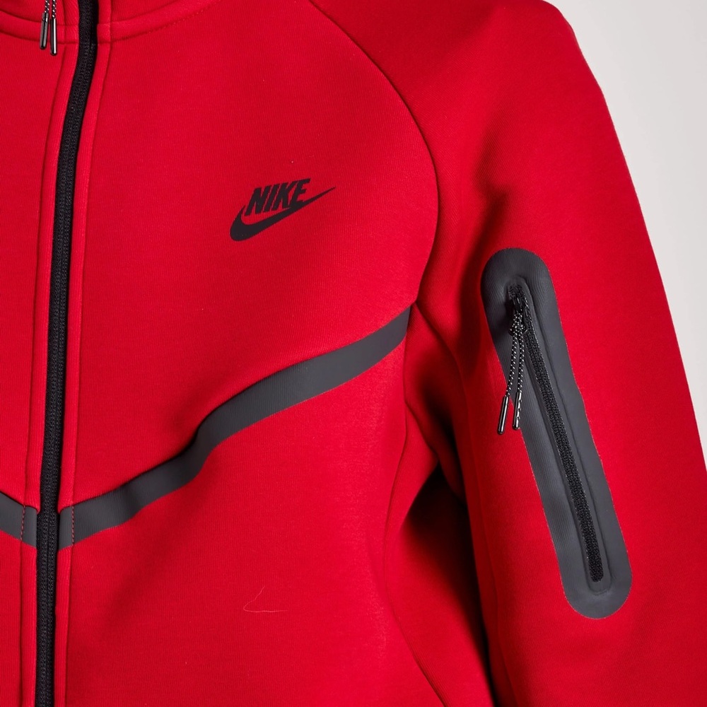 Nike Red Hoodie with Black Zipper - Picture 1 of 6